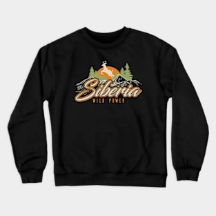 Russia Siberia. Wild power. Deer Crewneck Sweatshirt